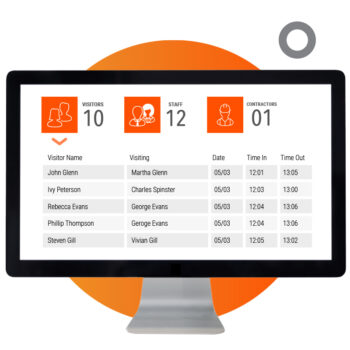 computer screen with a summary of visitors on site