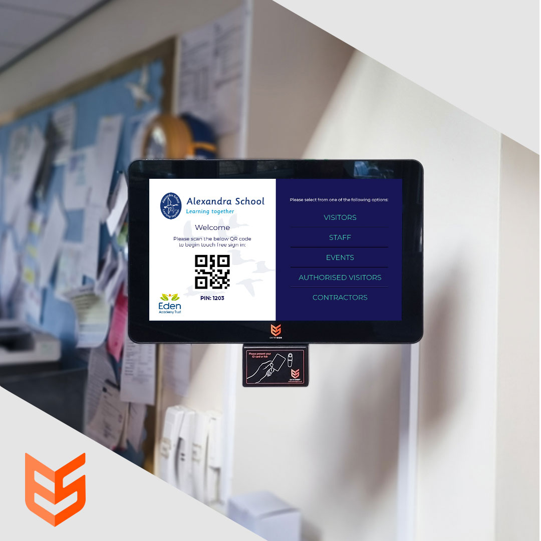 EntrySign Wall Mounted Alexandra School Streamline your school sign-in process with EntrySign